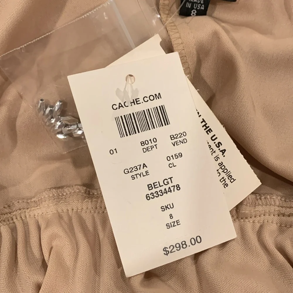 NWT XScape Elegant Tan Evening Dress - Size 8
